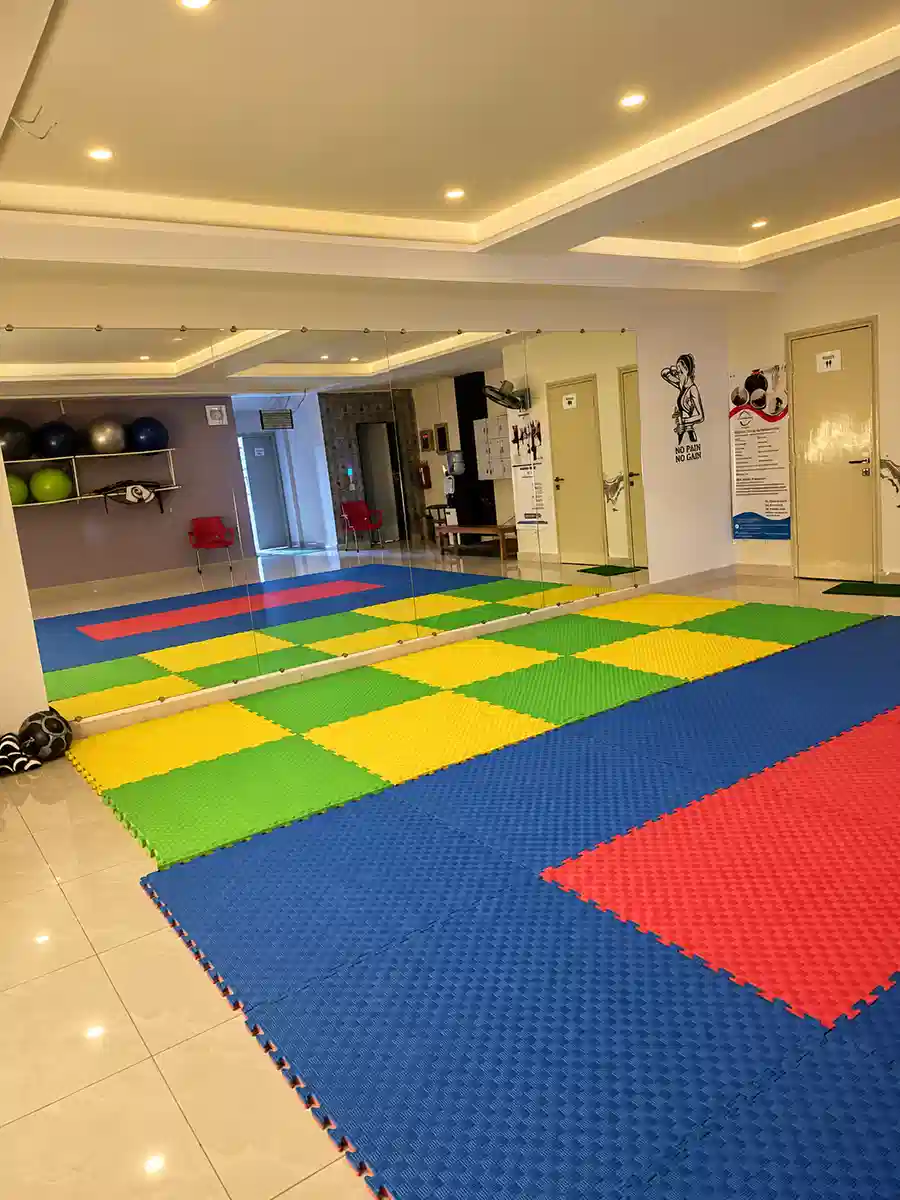 Colorful matted movement space at Alpha