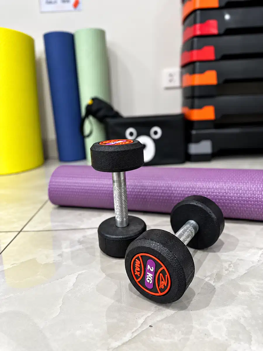 Dumbbells and fitness equipment at Alpha