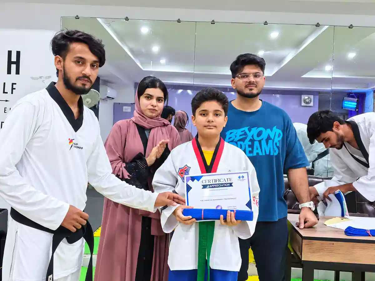 Taekwondo certificate presentation at Alpha